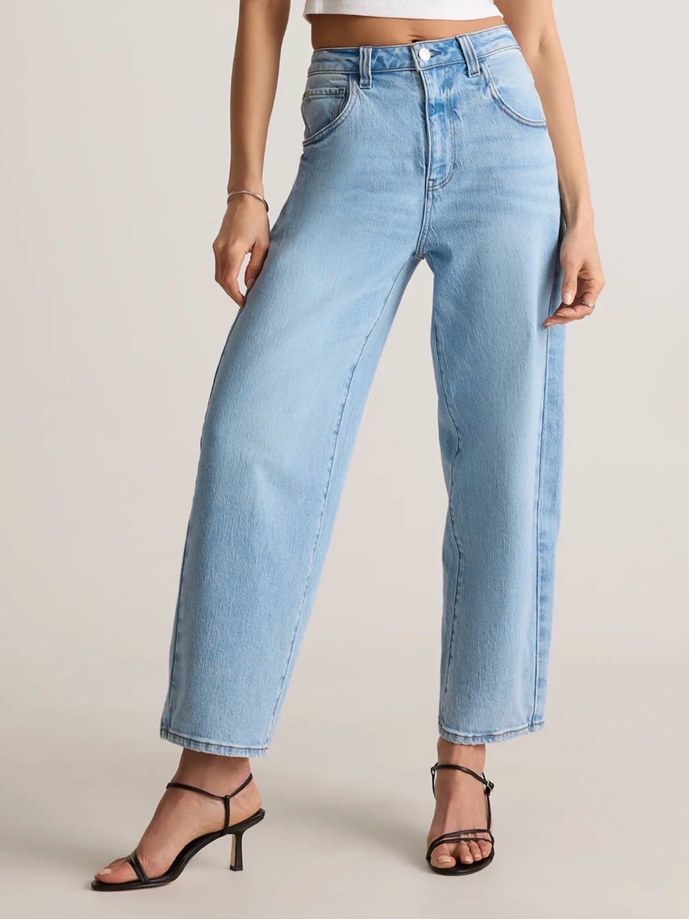 Quince Bella Stretch Barrel Jeans - Cool Blue - Picture 2 of 11